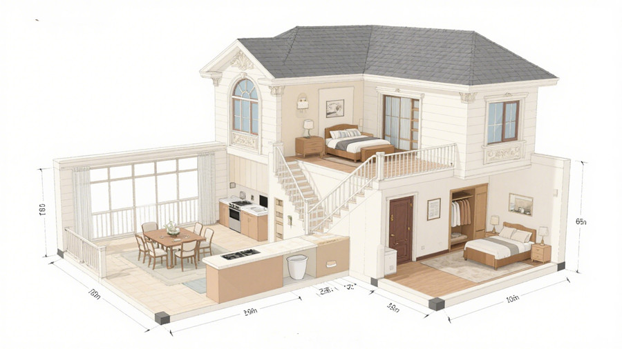 140 平米歐式風(fēng)格輕鋼別墅戶型圖